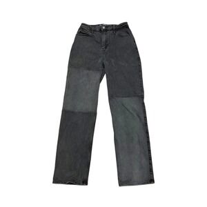 Hollister Ultra High‎ Rise Dad Jeans Charcoal Wash Patchwork Alt 3R W26 L31